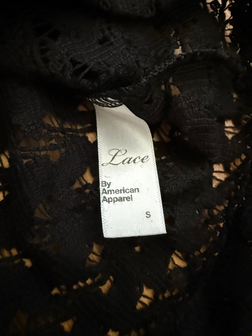 American Apparel Black Sheer Mesh Lace Swim Cover Up - Picture 7 of 8